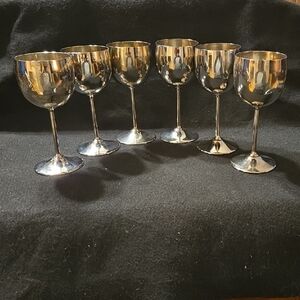 Elegant Silver Plated Wine Goblet Set